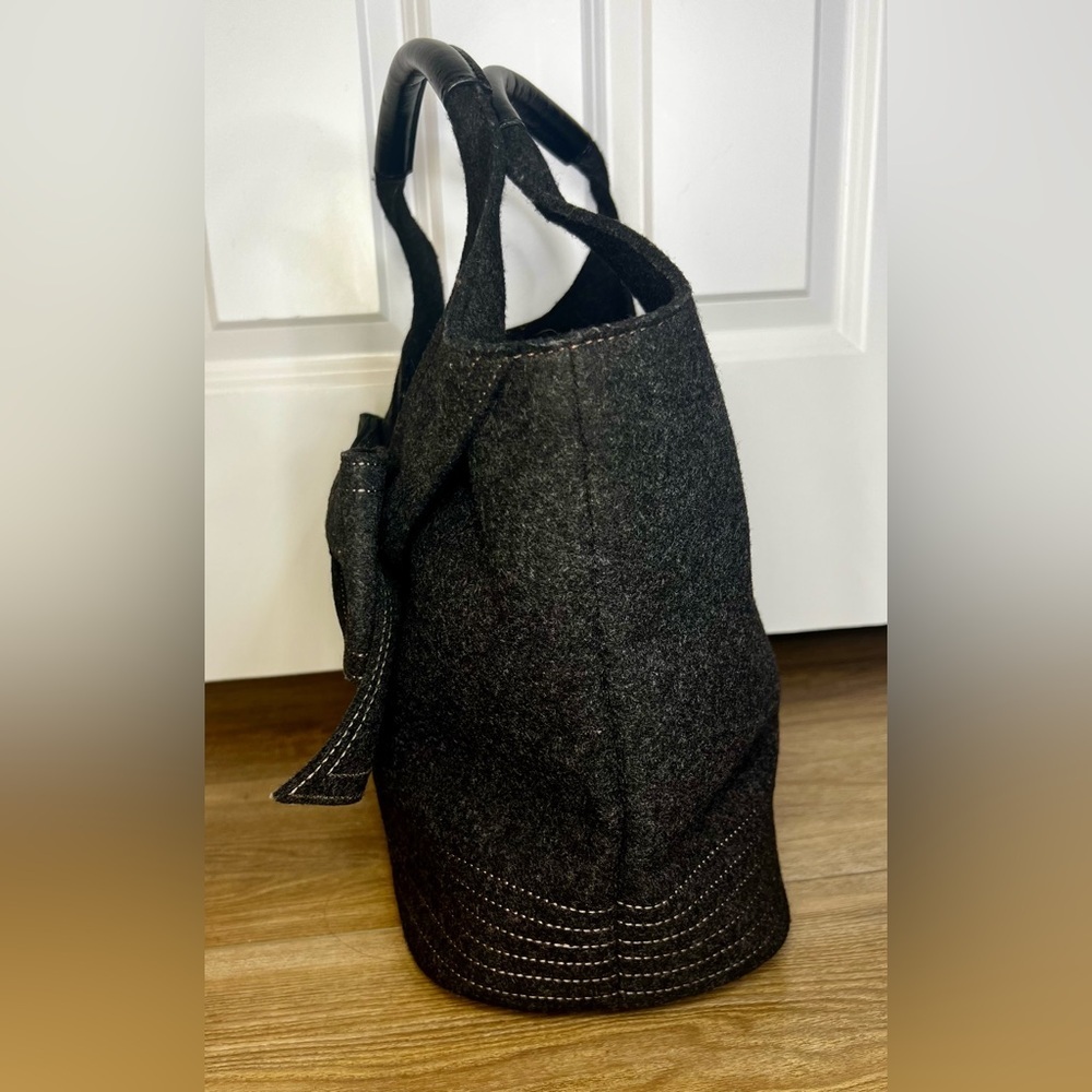 KATE SPADE Tate Handbag in Walker Charcoal Wool - Rare - Picture 4 of 11
